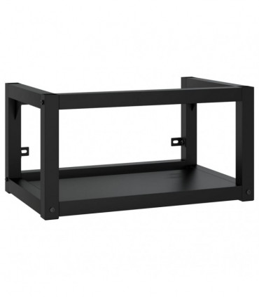 vidaXL Bathroom Washbasin Frame with Built-in Basin Black Iron