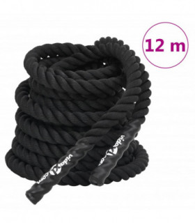 vidaXL Battle Rope Black 12 m 9 kg Polyester