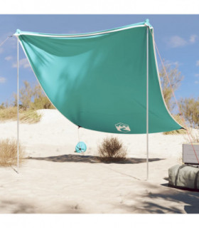 vidaXL Beach Canopy with Sand Anchors Green 214x236 cm