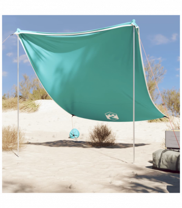 vidaXL Beach Canopy with Sand Anchors Green 214x236 cm