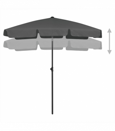 vidaXL Beach Umbrella Anthracite 180x120 cm