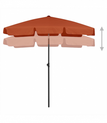 vidaXL Beach Umbrella Terracotta 180x120 cm