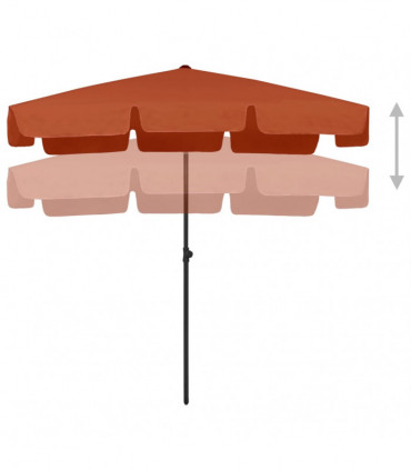 vidaXL Beach Umbrella Terracotta 200x125 cm