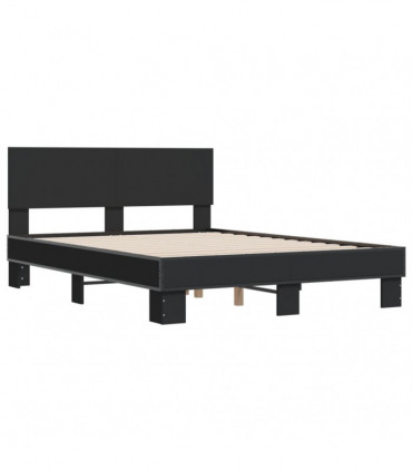 vidaXL Bed Frame Black 120x200 cm Engineered Wood and Metal