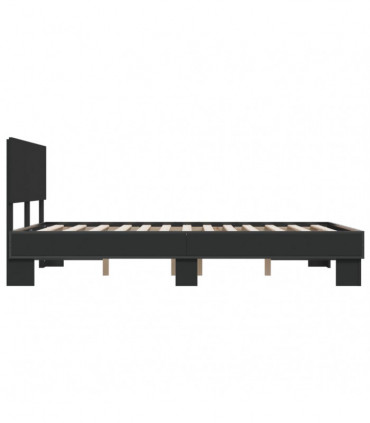 vidaXL Bed Frame Black 120x200 cm Engineered Wood and Metal