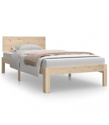 vidaXL Bed Frame Solid Wood 90x190 cm Single
