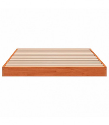 vidaXL Bed Frame Wax Brown 90x190 cm Single Solid Wood Pine