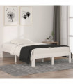 vidaXL Bed Frame White Solid Wood 120x190 cm Small Double