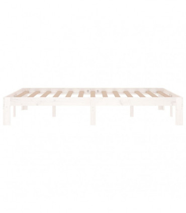 vidaXL Bed Frame White Solid Wood 120x190 cm Small Double
