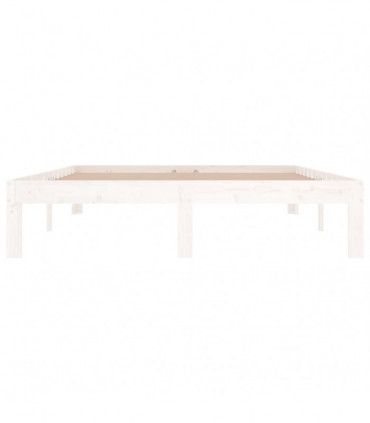 vidaXL Bed Frame White Solid Wood 135x190 cm Double