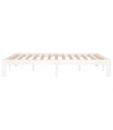 vidaXL Bed Frame White Solid Wood 135x190 cm Double