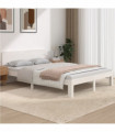 vidaXL Bed Frame White Solid Wood 135x190 cm Double