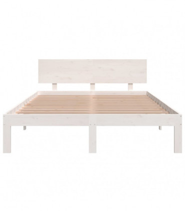 vidaXL Bed Frame White Solid Wood 135x190 cm Double