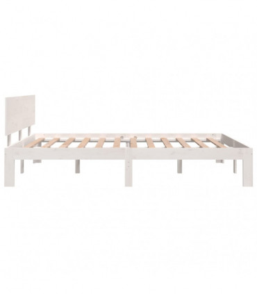 vidaXL Bed Frame White Solid Wood 135x190 cm Double