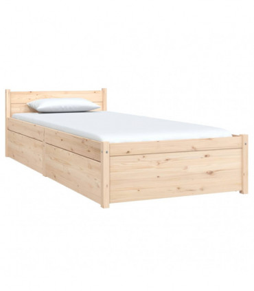 vidaXL Bed Frame with Drawers 75x190 cm Small Single