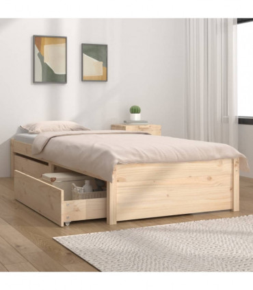 vidaXL Bed Frame with Drawers 90x190 cm Single