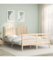 vidaXL Bed Frame with Headboard 140x190 cm Solid Wood