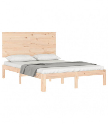 vidaXL Bed Frame with Headboard 140x190 cm Solid Wood