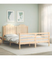 vidaXL Bed Frame with Headboard 160x200 cm Solid Wood