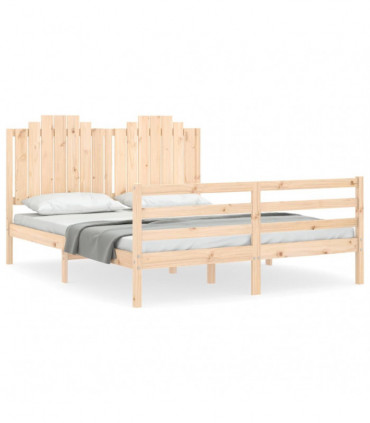 vidaXL Bed Frame with Headboard 160x200 cm Solid Wood