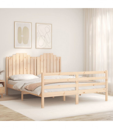 vidaXL Bed Frame with Headboard 160x200 cm Solid Wood