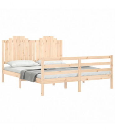 vidaXL Bed Frame with Headboard 160x200 cm Solid Wood