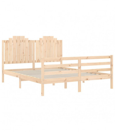 vidaXL Bed Frame with Headboard 160x200 cm Solid Wood