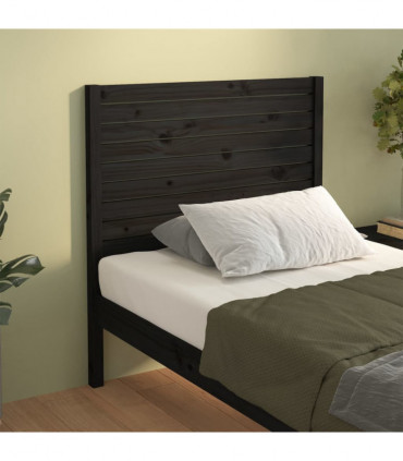 vidaXL Bed Headboard Black 81x4x100 cm Solid Wood Pine