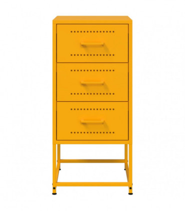 vidaXL Bedside Cabinets 2 pcs Mustard Yellow 36x39x78 cm Steel