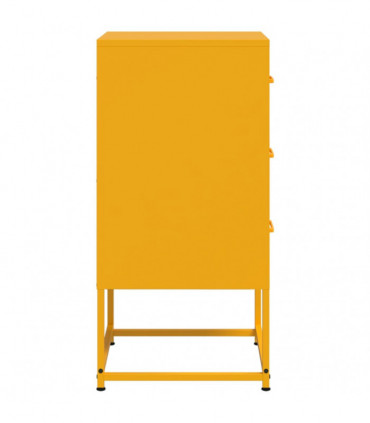 vidaXL Bedside Cabinets 2 pcs Mustard Yellow 36x39x78 cm Steel