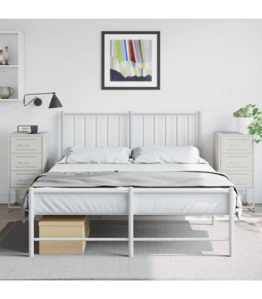 vidaXL Bedside Cabinets 2 pcs White 36x39x78 cm Steel