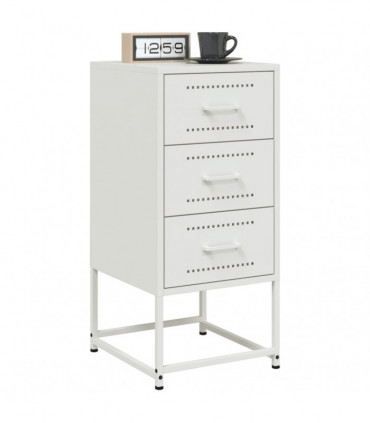 vidaXL Bedside Cabinets 2 pcs White 36x39x78 cm Steel