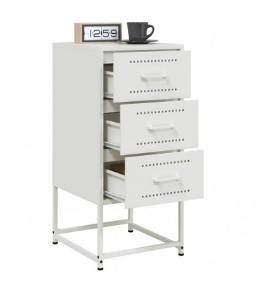 vidaXL Bedside Cabinets 2 pcs White 36x39x78 cm Steel