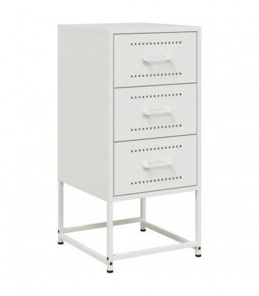 vidaXL Bedside Cabinets 2 pcs White 36x39x78 cm Steel