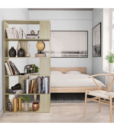 vidaXL Book Cabinet/Room Divider Sonoma Oak 80x24x159 cm Engineered Wood