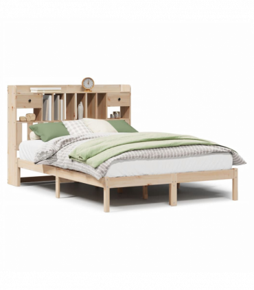 vidaXL Bookcase Bed without Mattress 140x200 cm Solid Wood Pine