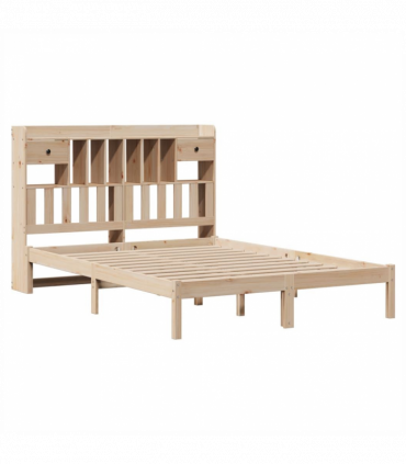 vidaXL Bookcase Bed without Mattress 140x200 cm Solid Wood Pine