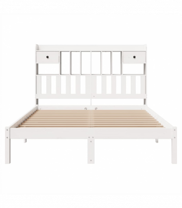 vidaXL Bookcase Bed without Mattress White 140x190 cm Solid Wood Pine
