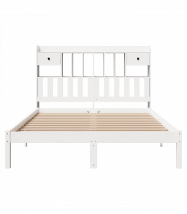 vidaXL Bookcase Bed without Mattress White 140x200 cm Solid Wood Pine