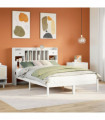 vidaXL Bookcase Bed without Mattress White 160x200 cm Solid Wood Pine