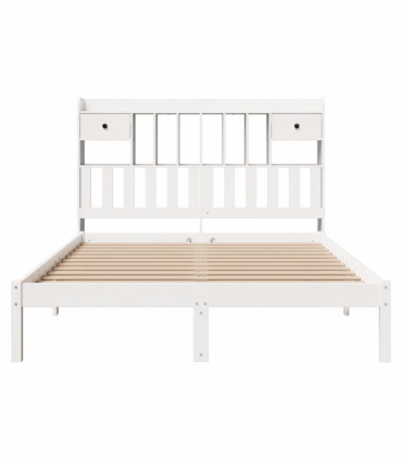 vidaXL Bookcase Bed without Mattress White 160x200 cm Solid Wood Pine