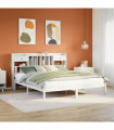 vidaXL Bookcase Bed without Mattress White 180x200 cm Super King Solid Wood Pine