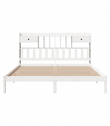 vidaXL Bookcase Bed without Mattress White 180x200 cm Super King Solid Wood Pine