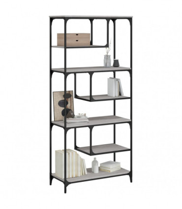vidaXL Bookcase Grey Sonoma 81x36x176 cm Engineered Wood
