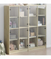 vidaXL Bookcase with Doors Sonoma Oak 136x37x142 cm Engineered Wood