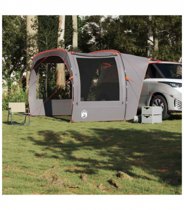 vidaXL Car Tent Grey and Orange Waterproof