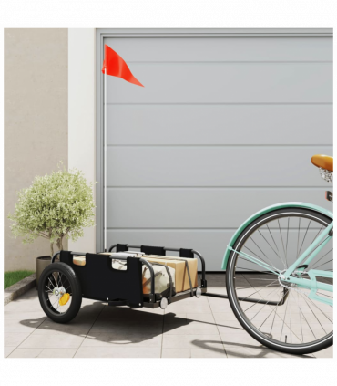 vidaXL Cargo Bike Trailer Black Oxford Fabric and Iron