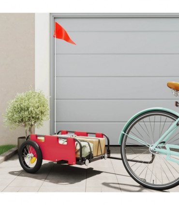 vidaXL Cargo Bike Trailer Red Oxford Fabric and Iron