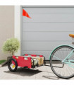 vidaXL Cargo Bike Trailer Red Oxford Fabric and Iron