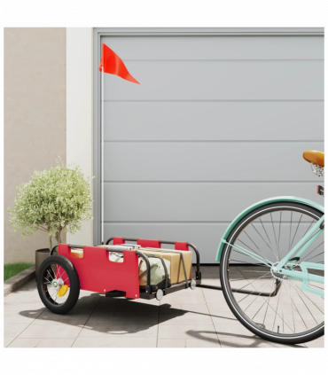 vidaXL Cargo Bike Trailer Red Oxford Fabric and Iron